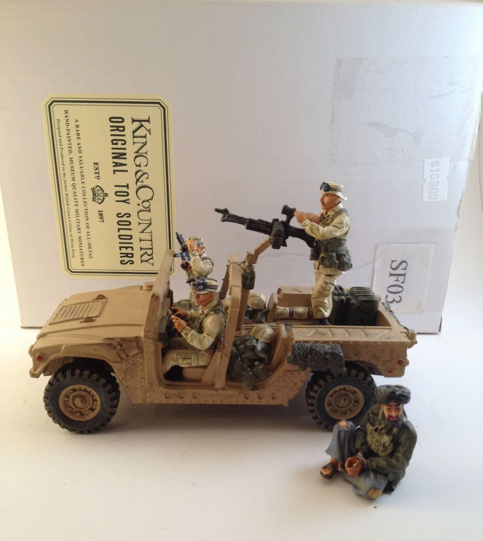 King & Country SF03 Afgan Humvee With Soldiers: 6 Pieces Condition New In Box