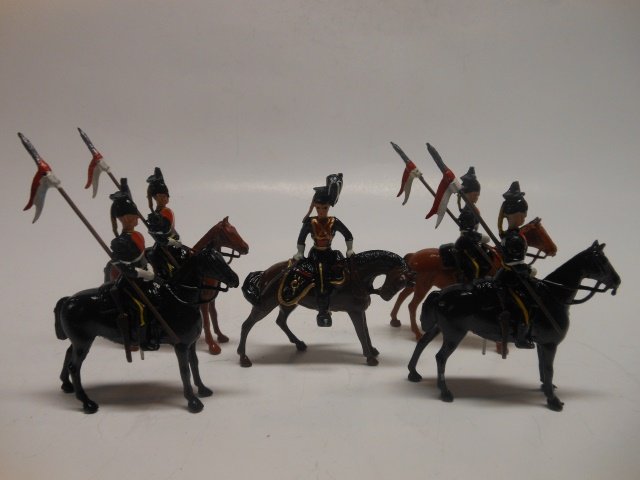 Britains set #24 Ninth Queen's Royal Lancers: 5 pieces. Post War. Unboxed. Condition excellent