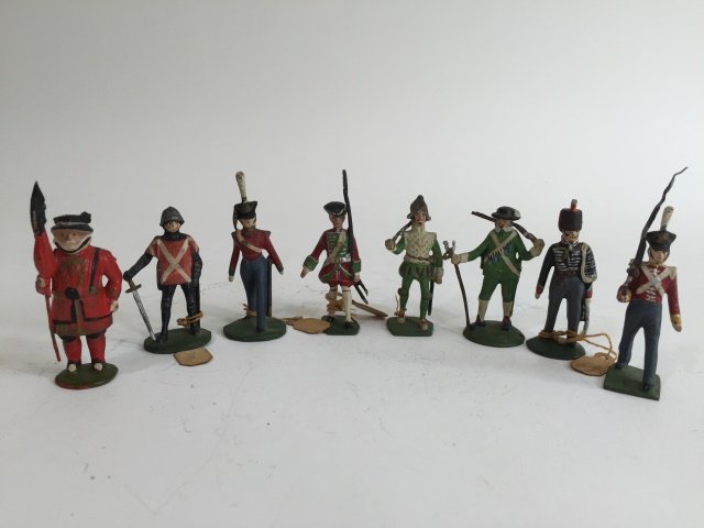 Assortment of Carmon Figures: Post War. Plus others. 8 Pieces. Condition Excellent.
