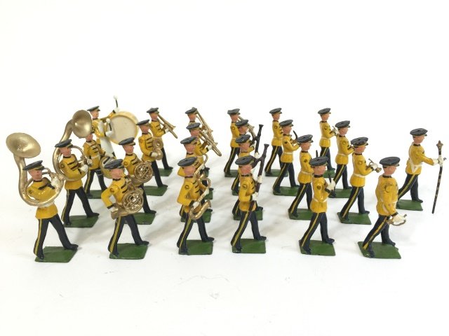 Britains Set #2110 U. S. Military Band: Post War. Unboxed. 25 Pieces. Condition Excellent.