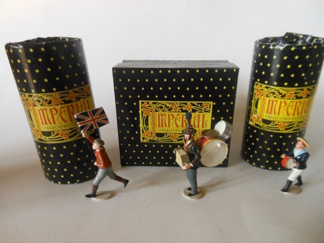 Imperial Town and Around Series 13, 8 and 9: 13 One Man Band, 8 Boy with Drum, and 9 Boy with Flag. With original boxes. Condition excellent. Boxes excellent.