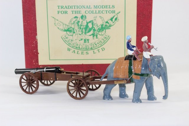 Trophy Miniatures Indian Mutiny: ME1 Elephant Drawn Siege Gun Excellent Condition With Damage To Box 5 Pieces
