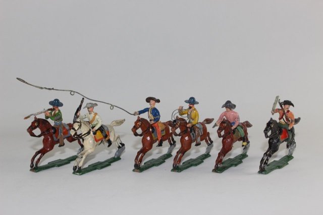 Heyde Wild West Cowboys: 48mm Mounted In Action Excellent Condition With Box 6 Pieces