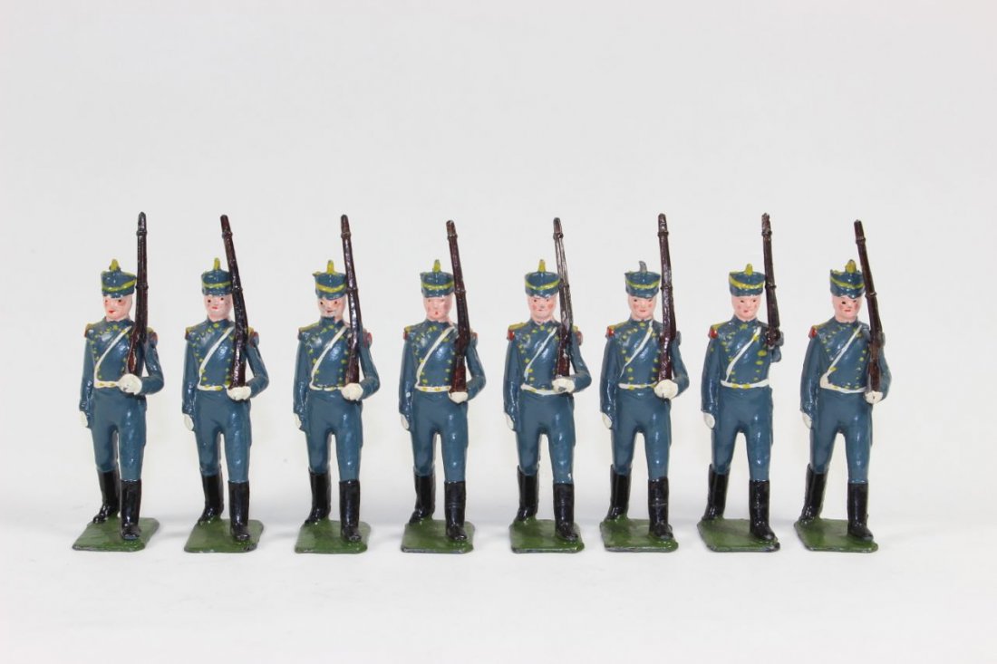 Starlux - Nordistes - Série ordinaire - Cavalier Officier revolver cheval gris tête droite (réf CN2
