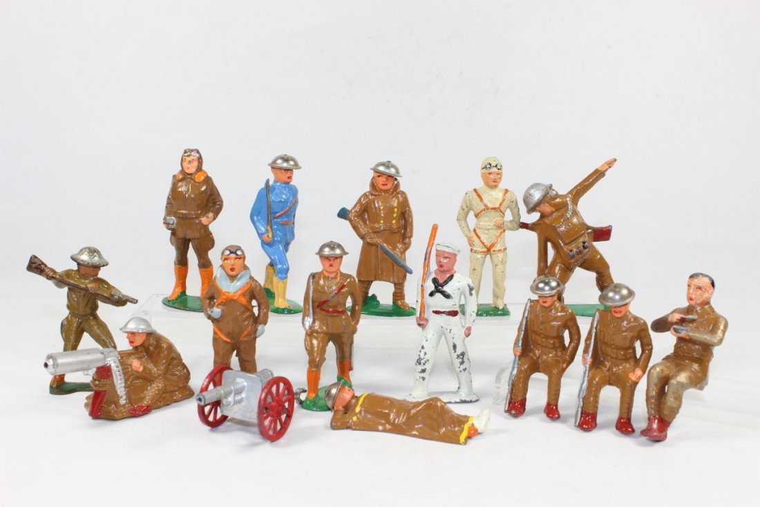 Barclay Manoil Dimestore Soldiers: Camp Poses Etc. Excellent No box 15 Pieces