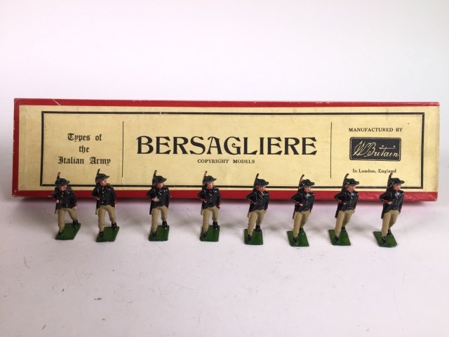 Britains Set #169 Italian Bersagliere: Post War In original Box. 8 Pieces. Condition Very Good, Box Excellent with tie card