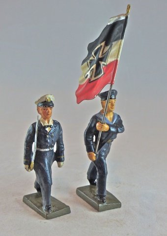 Lineol German Navy Rare Iron Cross Flag+Officer (1 of 1)