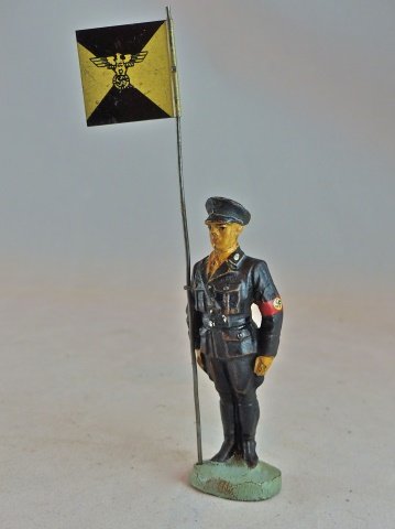 Rare Elastolin SS Man w/SS Lithographed Standard (1 of 1)