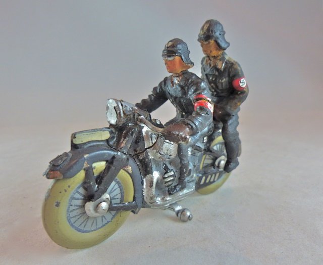 Rare Lineol Tin Motorcycle SS Driver + Rider (1 of 1)