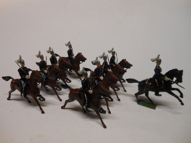 Britains from set #1631 Canadian Governor: General's Horse Guards. 9 pieces. Unboxed. Post War. Condition very good.