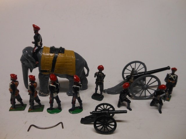 Dorset/Steadfast, Indian Army Elephant Artillery: 12 pieces. Unboxed. Post War. Condition very good.
