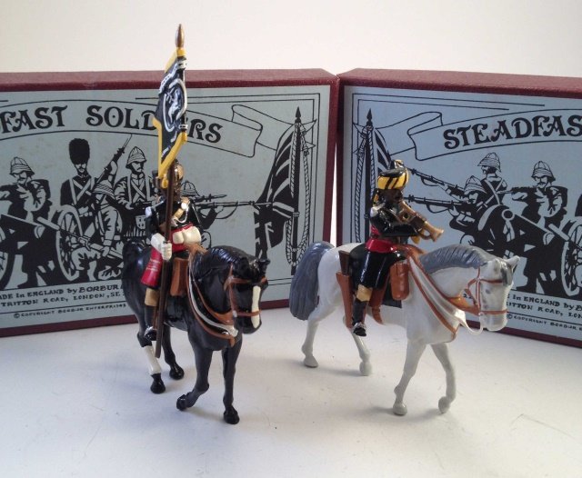 Steadfast SF111A & B Jacob's Horse W/Flag & Bugler: 2 Pieces Condition Excellent Boxes Excellent