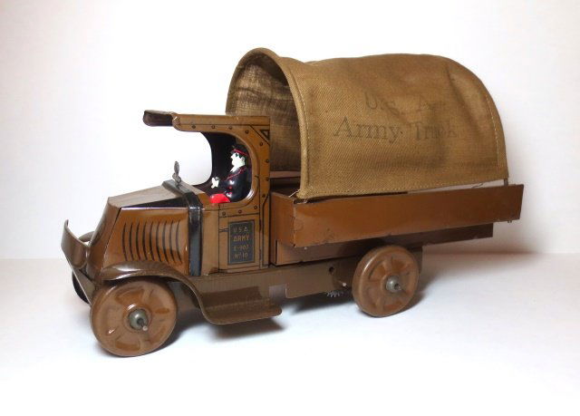 Marx U.S.A. Army Truck No.10 Wind-up Tin Toy (1 of 1)