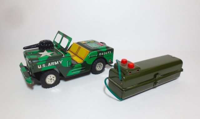 Japan Battery Operated Tin U.S. Army Rescue Jeep (1 of 1)