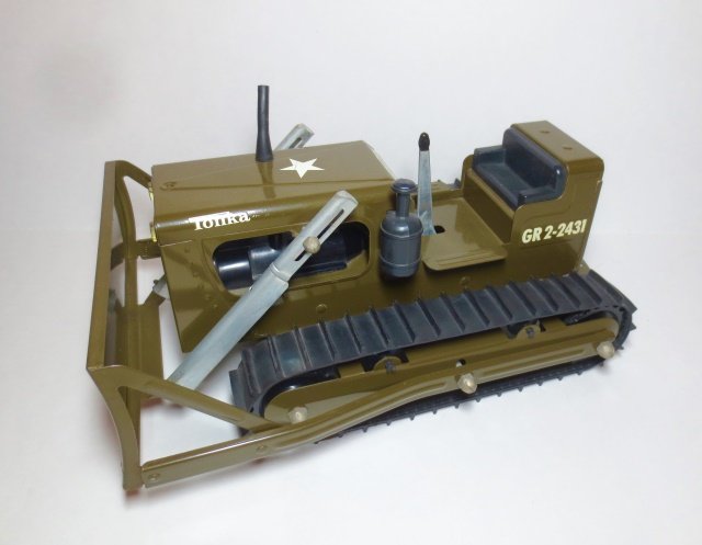 Tonka U.S. Army Bulldozer: 12" long. Unboxed. Very good condition.