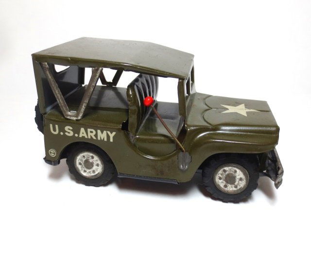 Japan Tin Friction Army Jeep (1 of 1)
