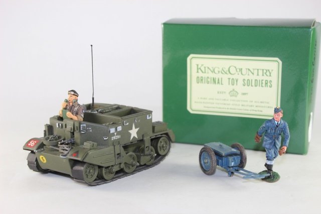 King And Country RAF046 Arnhem 1944 Bren Gun: Cavalry Airfield Starter Cart Near Mint With Box 4 Pieces