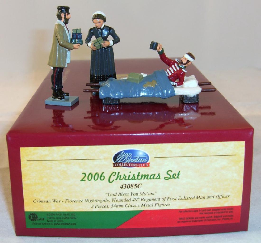 Britains 2006 Christmas Set: #43085C; "God Bless You Ma'am"; 3 pieces; Crimean War; Florence Nightingale, 49th Regiment of Foot enlisted man and officer; excellent in excellent box