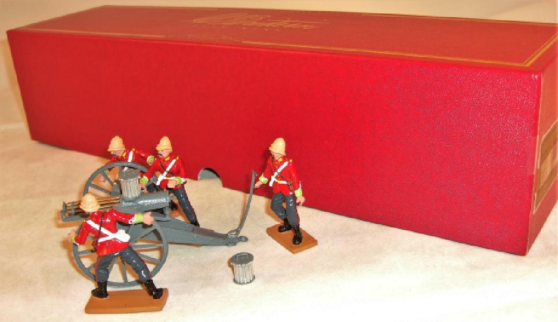 Britains Zulu Wars: #40397 Gatling Gun and 4 figures; 6 pieces - gun, ammo drum, 4 figures; excellent in excellent box
