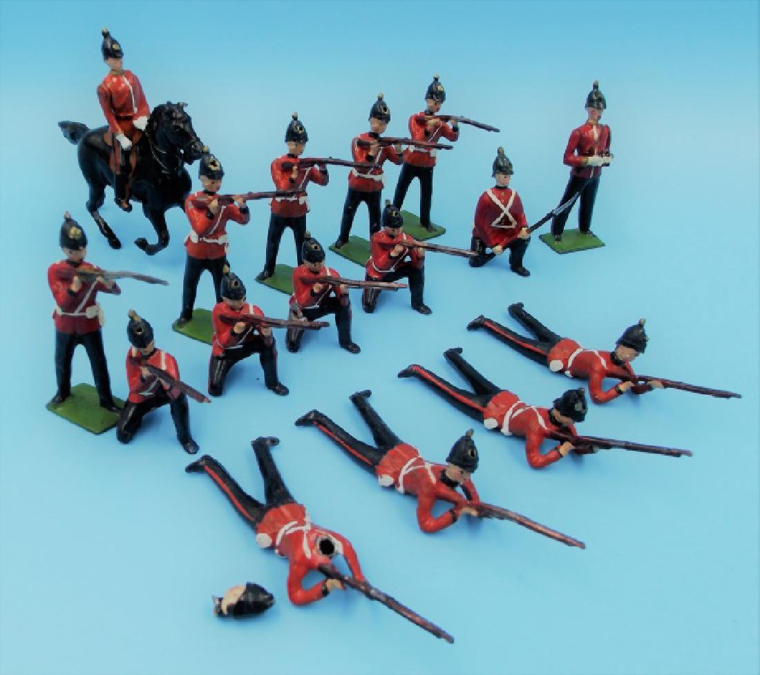 Britains Somerset Infantry: Post War, 16 pieces, excellent to near mint. One head has detached. No box.