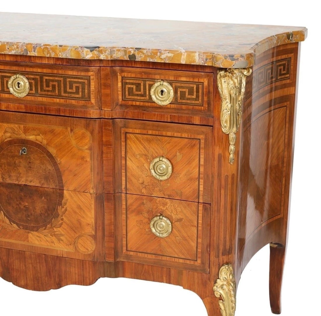 French Transitional Bronze Ormolu Commode - 10