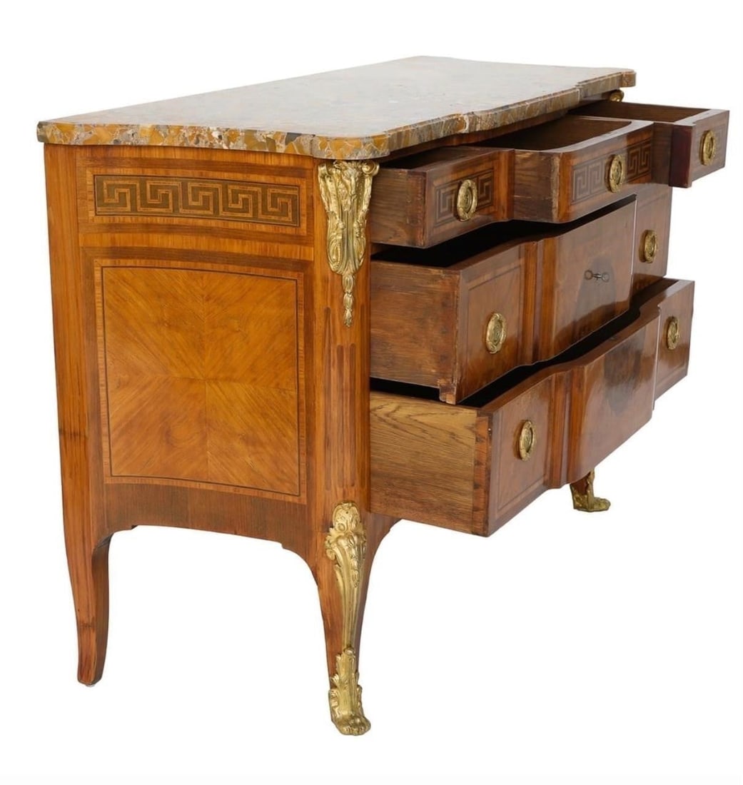 French Transitional Bronze Ormolu Commode - 4