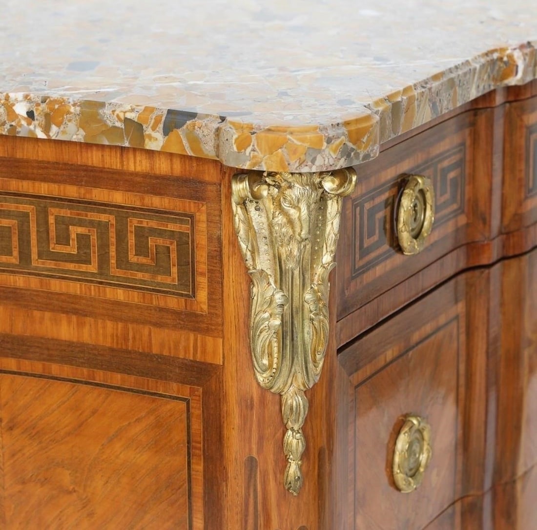 French Transitional Bronze Ormolu Commode - 5