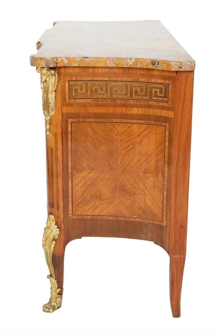 French Transitional Bronze Ormolu Commode - 8