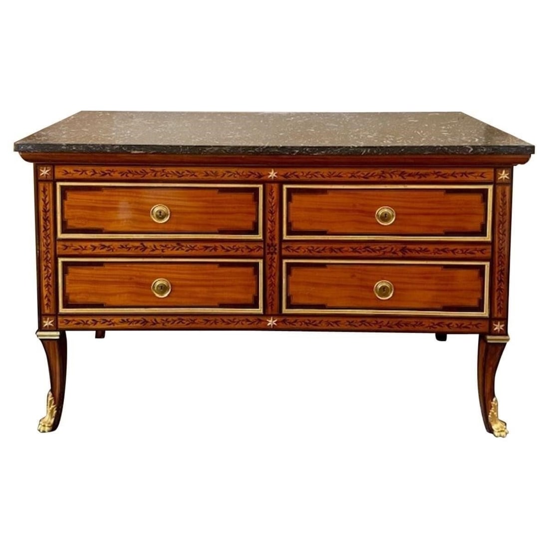 Impressive Baltic Neoclassical Inlaid Commode (1 of 4)