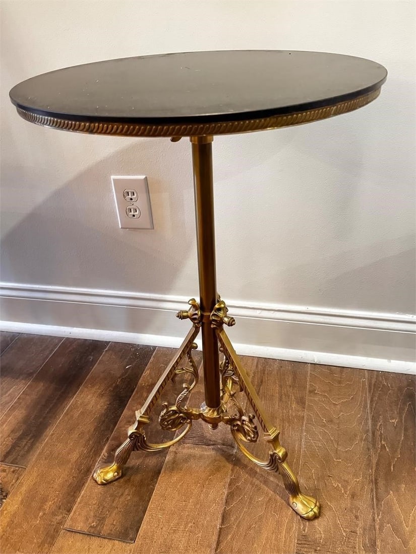 French style Brass and Granite Top Gueridon Table (1 of 5)