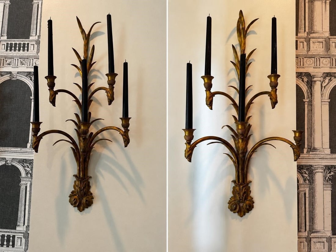 Pair Gilt Bronze Napoleón III Eagle Sconces (1 of 13)
