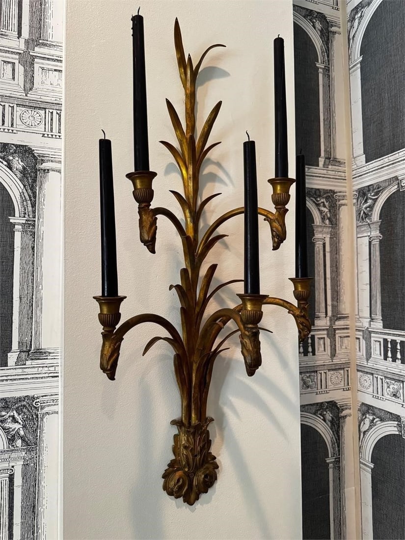 Pair Gilt Bronze NapoleÃ³n III Eagle Sconces - 2