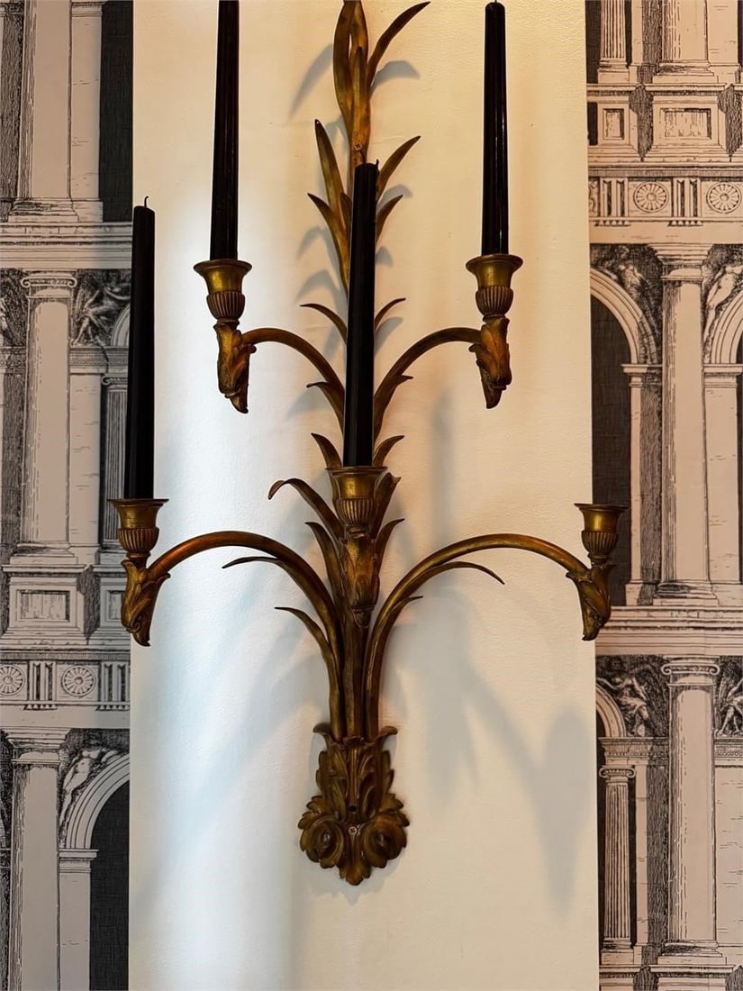 Pair Gilt Bronze NapoleÃ³n III Eagle Sconces - 5