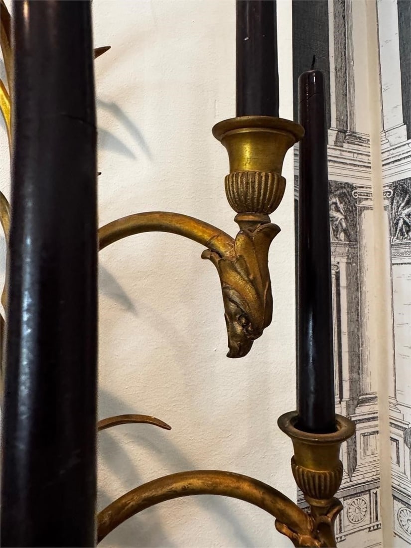 Pair Gilt Bronze NapoleÃ³n III Eagle Sconces - 7