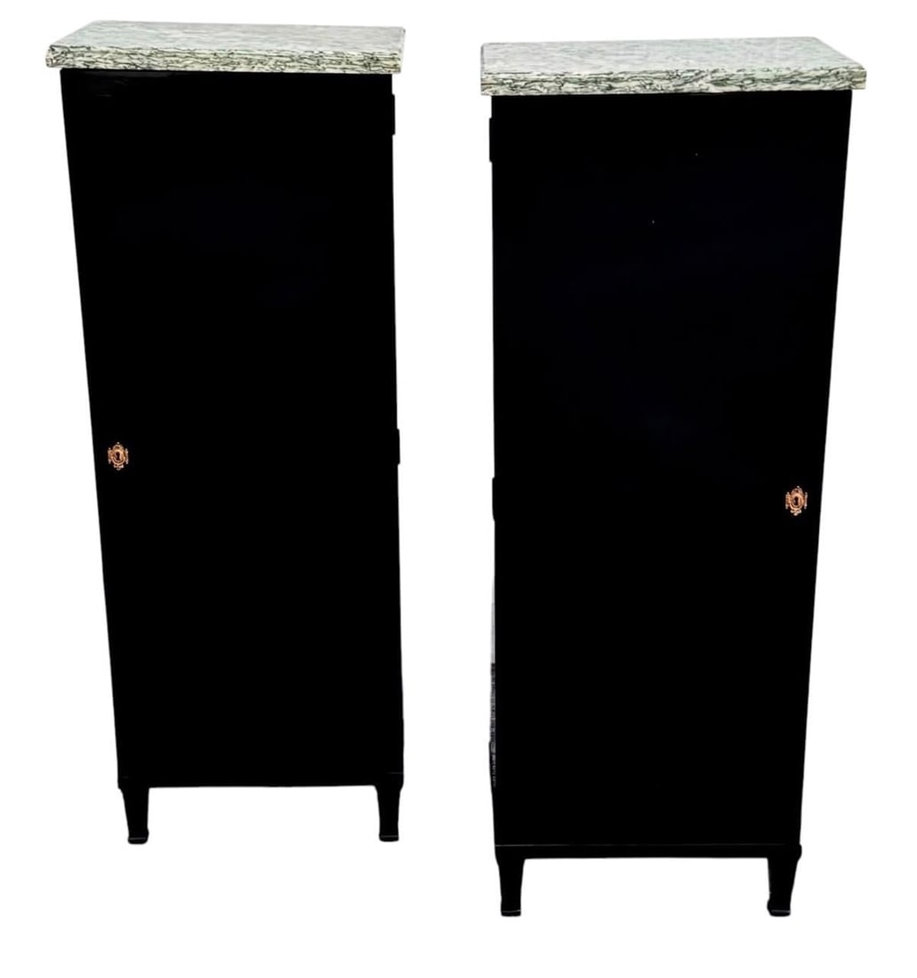 Pair Louis XVI style Lacquered Cupboard Cabinets (1 of 18)