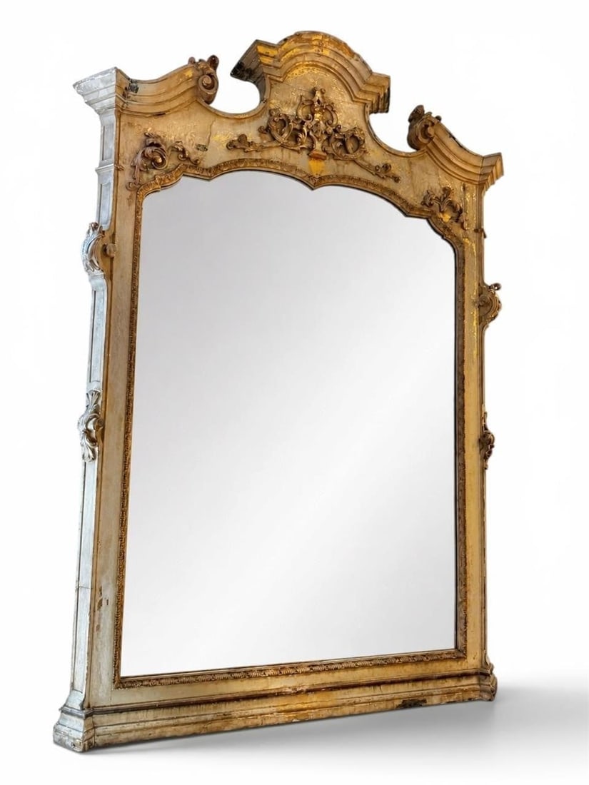 Monumental 19th c. Painted and Gilt Mirror (1 of 8)