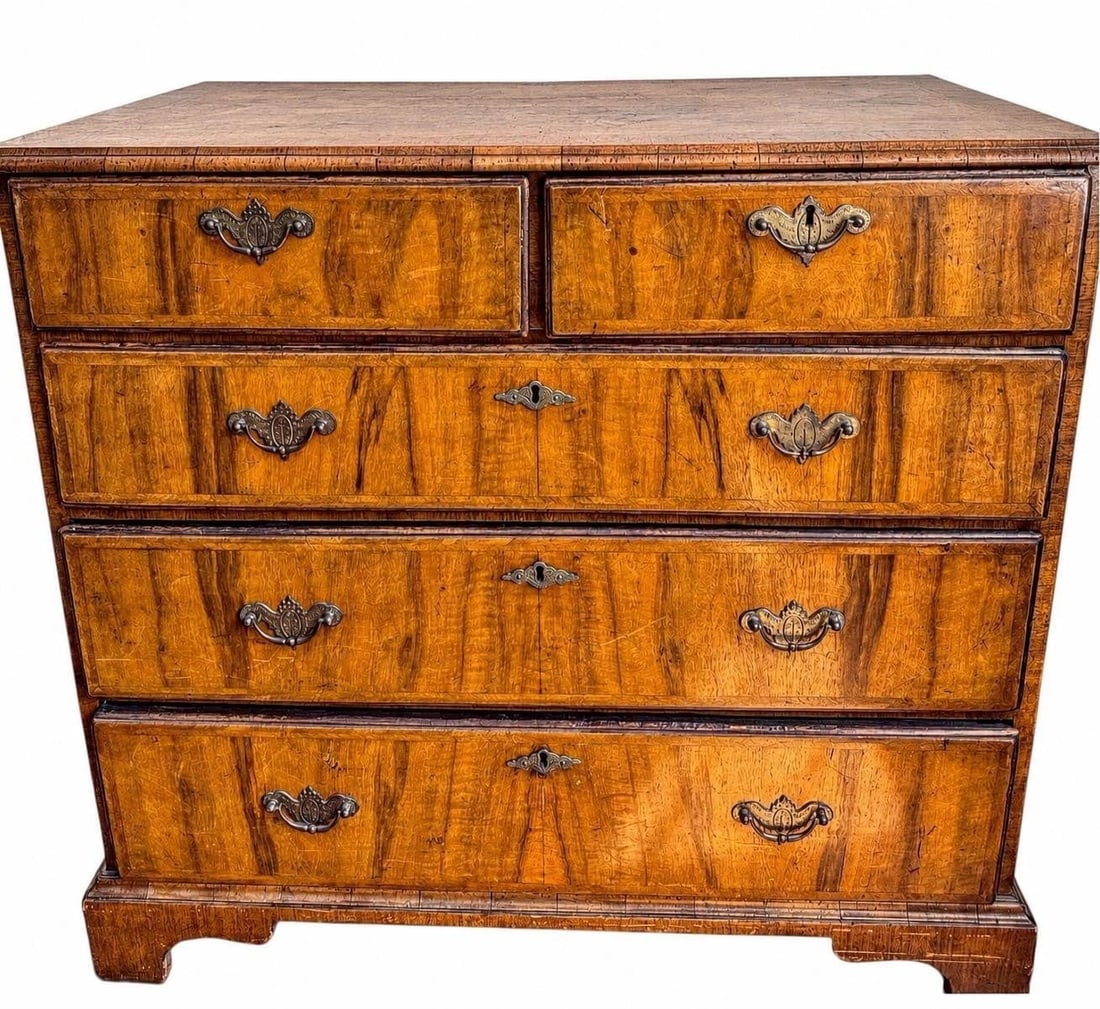 19th c. William Mary style Walnut Chest (1 of 1)