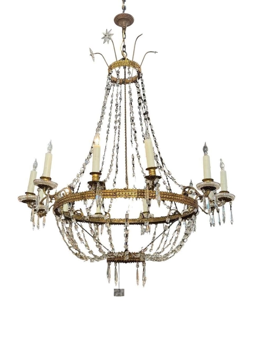 18th c. Italian Empire Basket Chandelier (1 of 2)