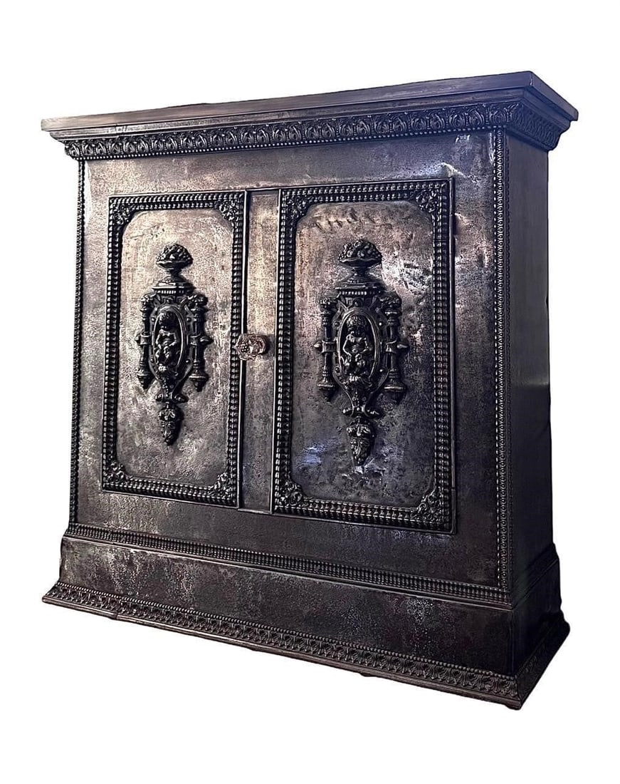 French 19th c. Solid Steel Ornate Buffet Cabinet (1 of 8)
