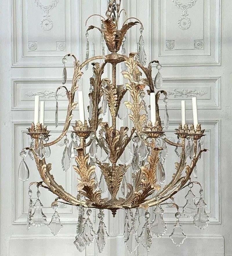 Impressive French Patinated Iron Chandelier (1 of 1)
