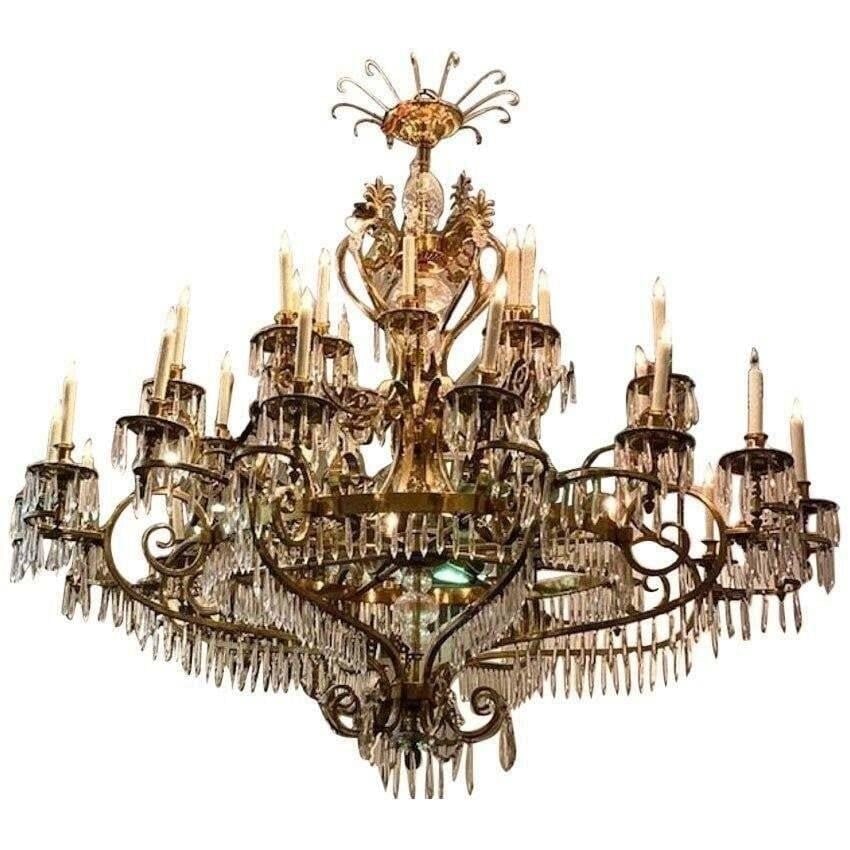 Palatial French Brass and Crystal Chandelier (1 of 5)