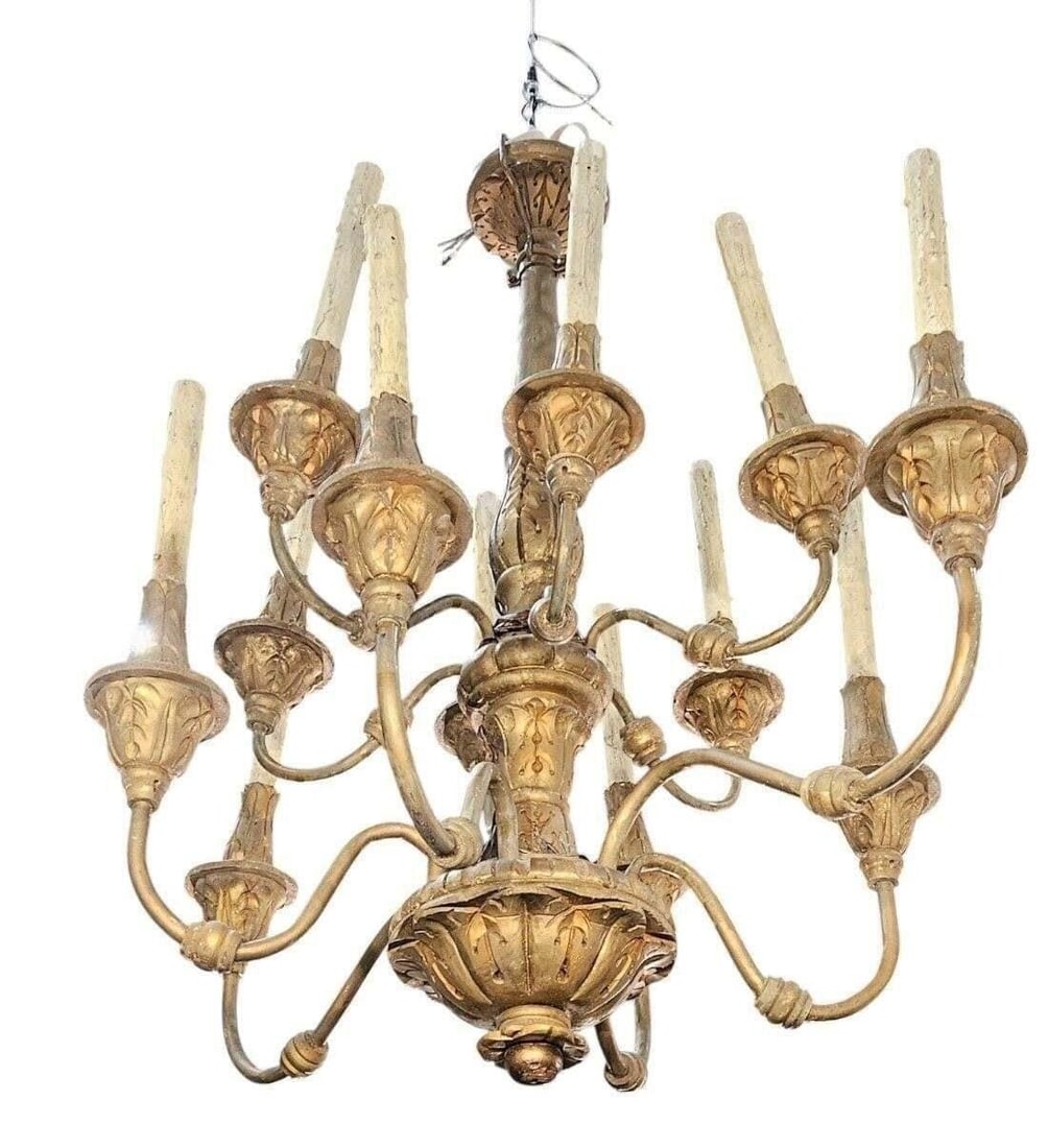Large Scale Italian Giltwood Chandelier (1 of 1)