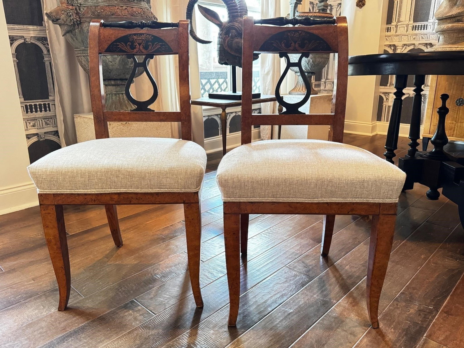 Pair of period Austrian Beidermeier Side Chairs (1 of 13)