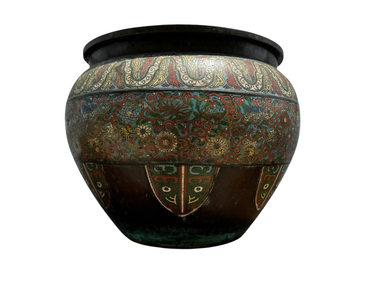 Qing Dynasty bronze Cloisonne Jardiniere (1 of 11)
