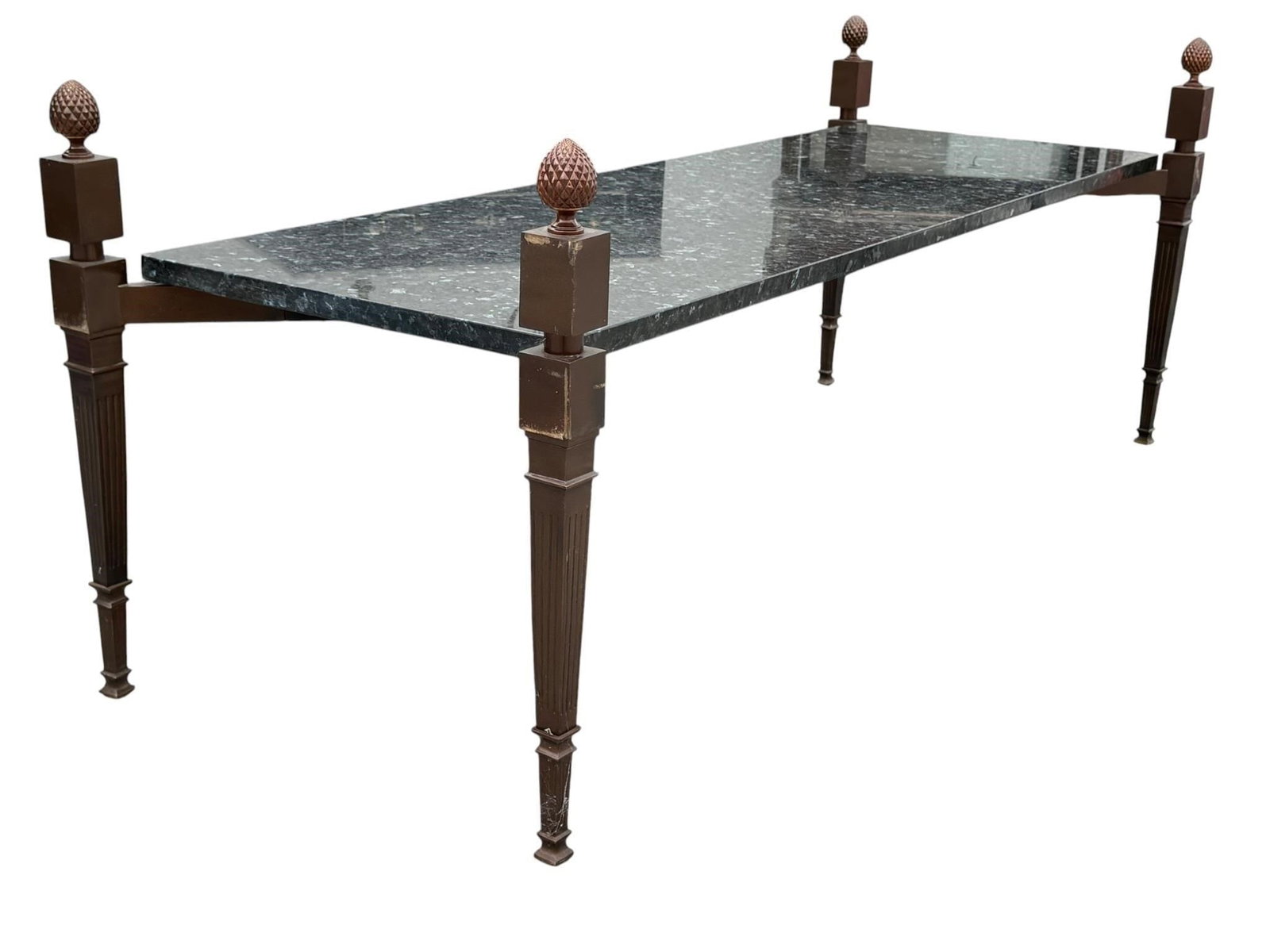 Louis XVI style black granite top coffee table (1 of 7)