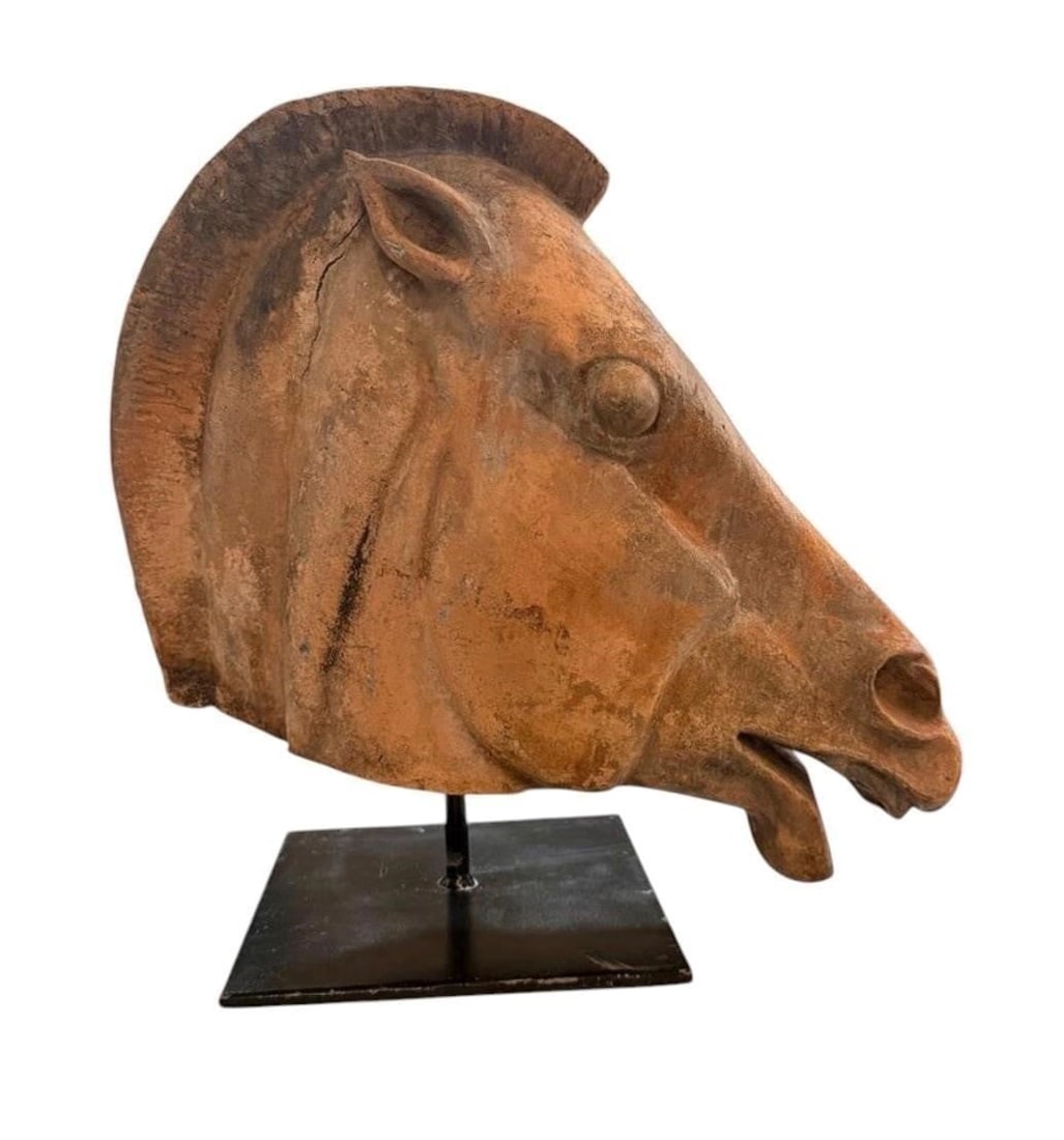 Large Roman style Horse Head Bust signed (1 of 3)