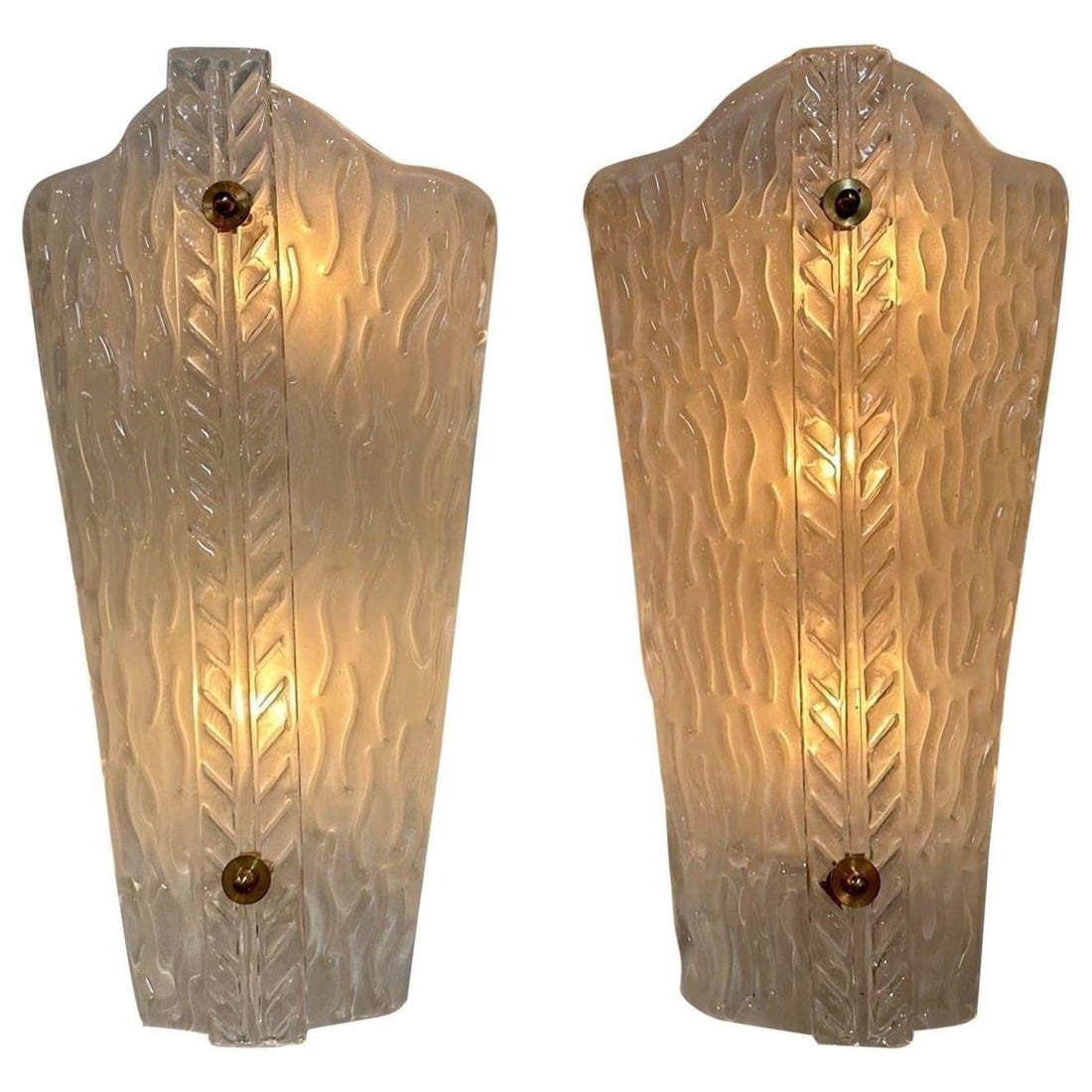 Pair of Large Scale Murano Wall Sconces: This lot is located in Dallas, TX May have age appropriate wear consistent with use such as marks on the finish, scratches, scuffs etc. Please review photos carefully and ask questions prior to biddin