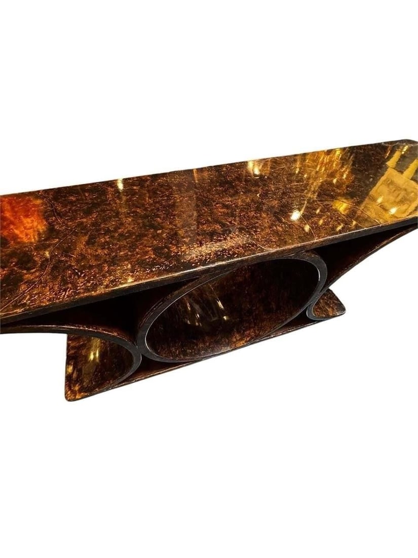 MCM Lacquered Parchment Console - 2