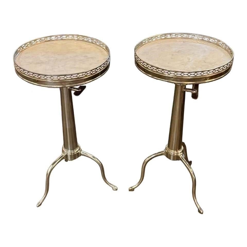Pair of Italian Chrome Drink Tables: This lot is located in Dallas, TX May have age appropriate wear consistent with use such as marks on the finish, scratches, scuffs etc. Please review photos carefully and ask questions prior to