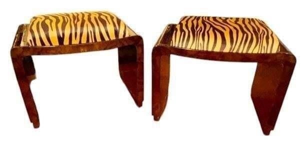 Pair of Art Deco Walnut Veneer Benches (1 of 3)